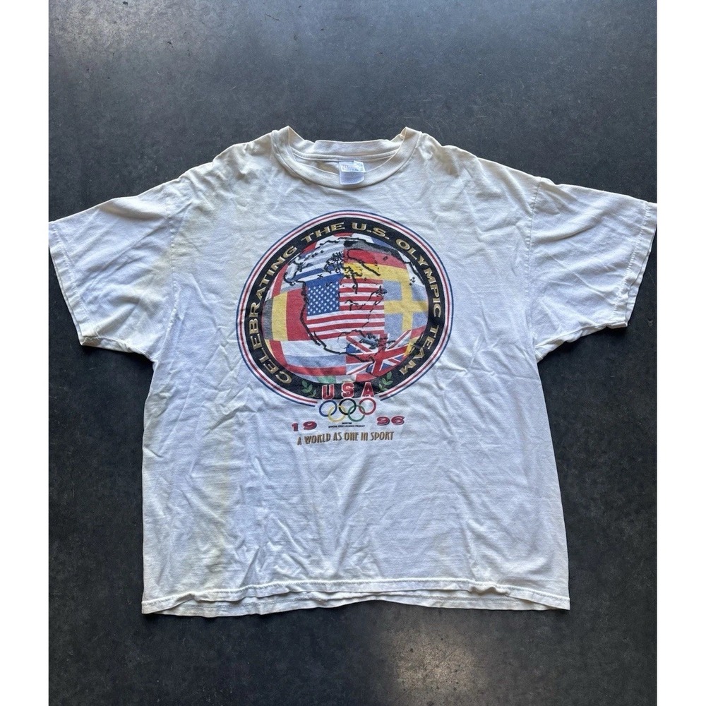 Vintage 1996 US Olympics Team Single Stitch Sports T Shirt Size XXL